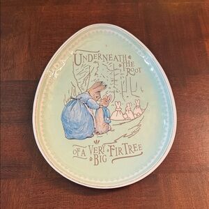 Pottery Barn Underneath the Root of a Fir Tree Beatrix Potter Peter Rabbit Plate